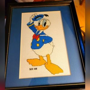 Donald Duck needlepoint picture